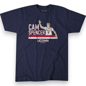 BreakingT Men's UConn Huskies Blue Cam Spencer Player T-Shirt Size 2XL Color Nav